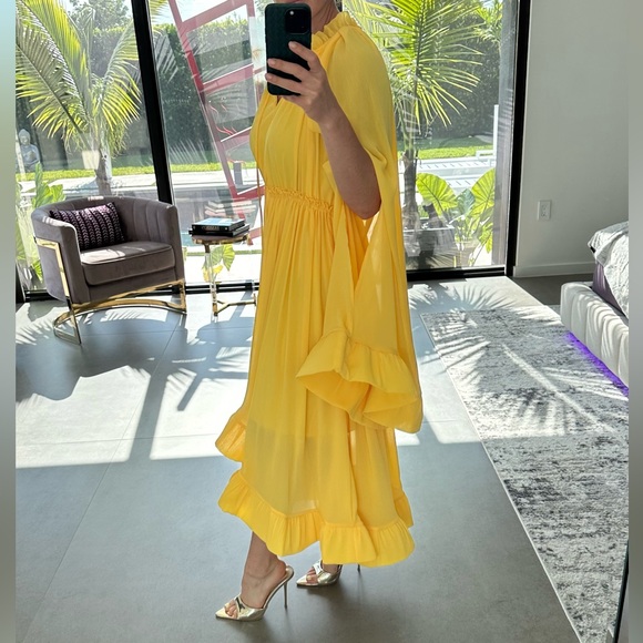 Chic Long Sleeve Yellow Dress - Picture 11 of 12